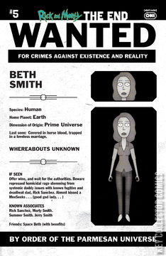 Variant Cover for Rick and Morty: The End #5