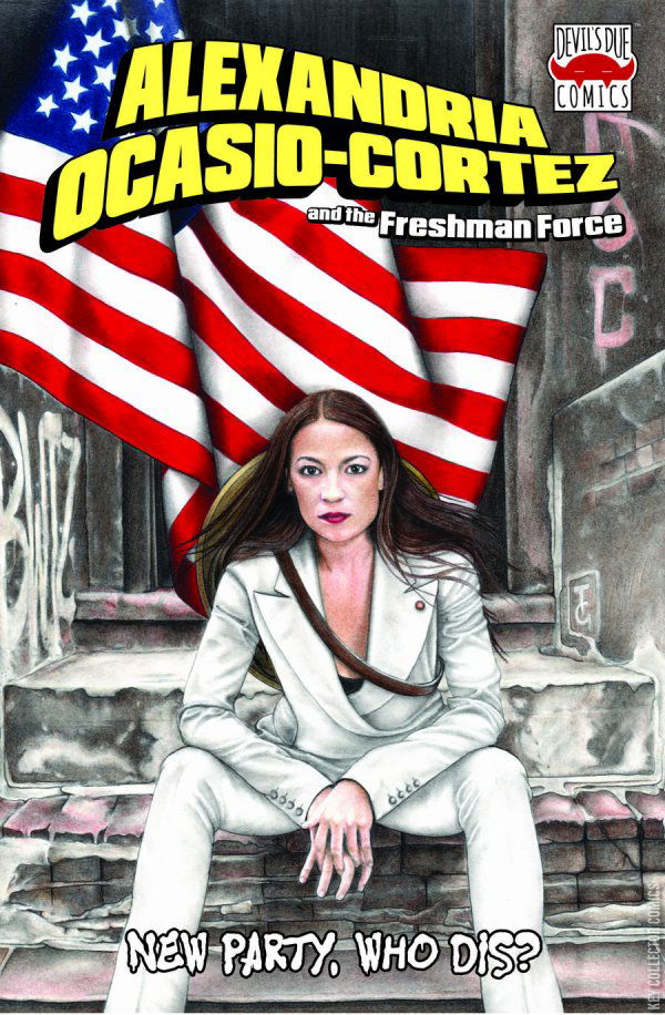 Variant Cover for Alexandria Ocasio-Cortez and the  Freshman Force: Who Dis #1