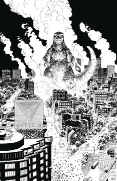 Variant Cover for Godzilla vs America: Boston