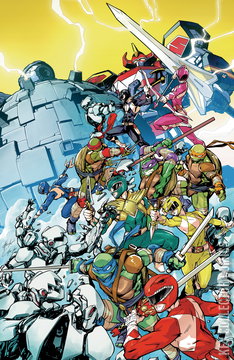 Variant Cover for Mighty Morphin Power Rangers / Teenage Mutant Ninja Turtles #4