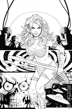 Variant Cover for Red Sonja Attacks Mars #3