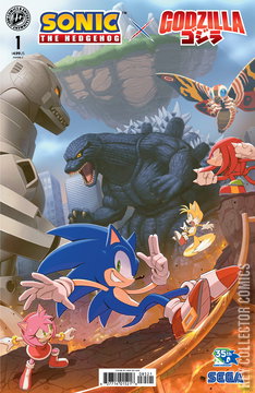 Variant Cover for Sonic the Hedgehog x Godzilla #1