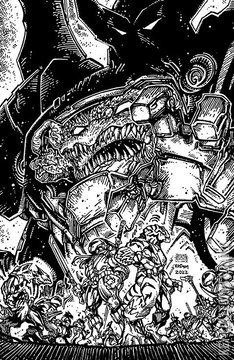 Variant Cover for Mighty Morphin Power Rangers / Teenage Mutant Ninja Turtles #5