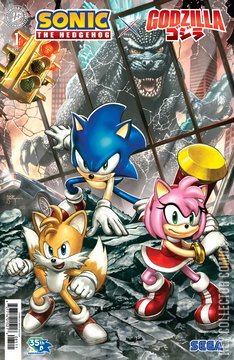 Variant Cover for Sonic the Hedgehog x Godzilla #1