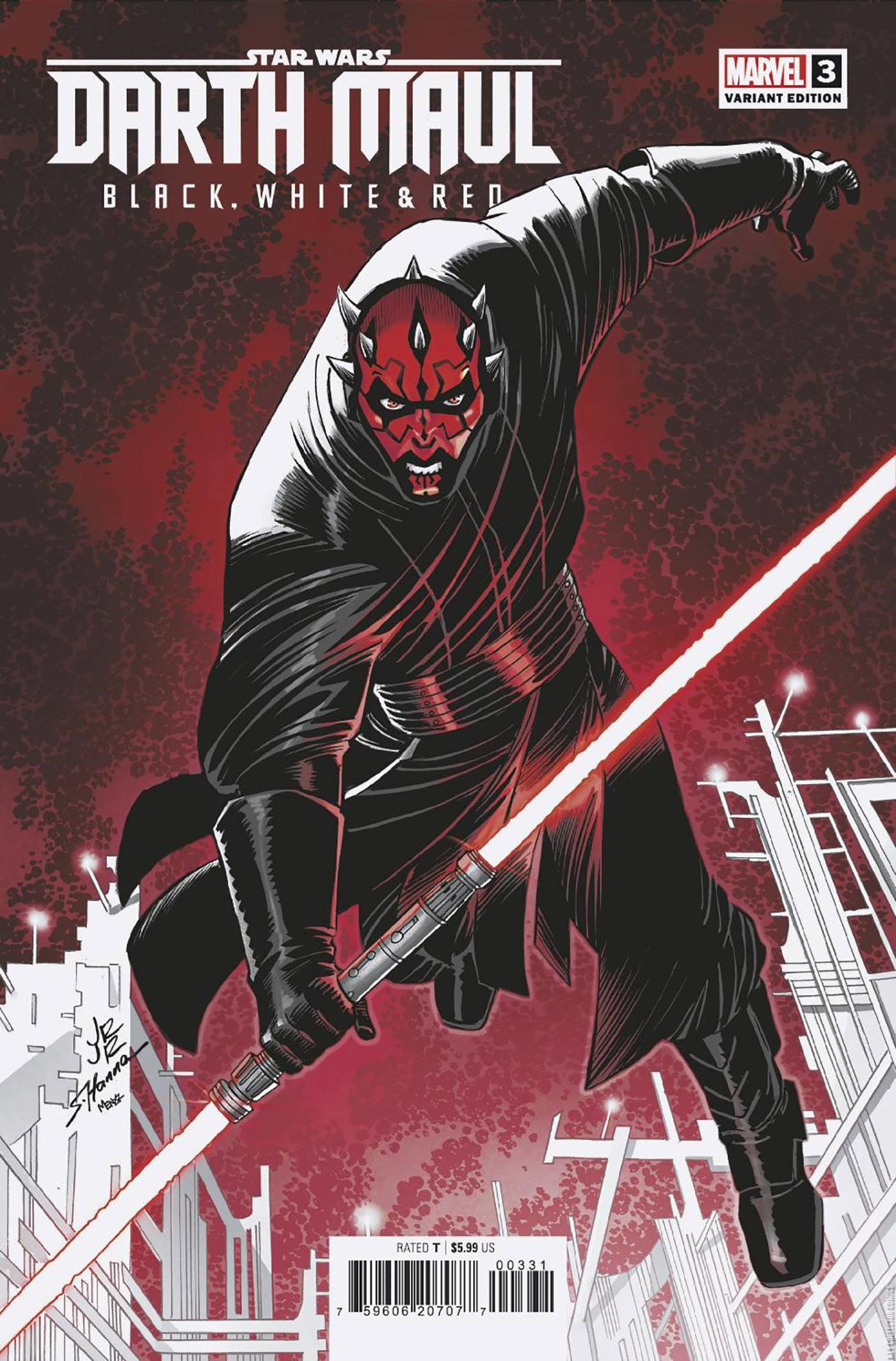 Star Wars: Darth Maul - Black, White & Red #3 Variant Publi