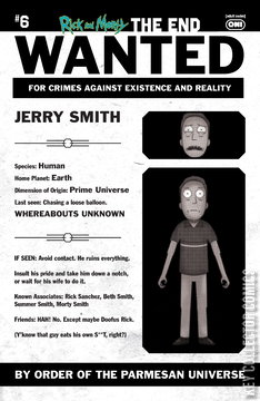 Variant Cover for Rick and Morty: The End #6