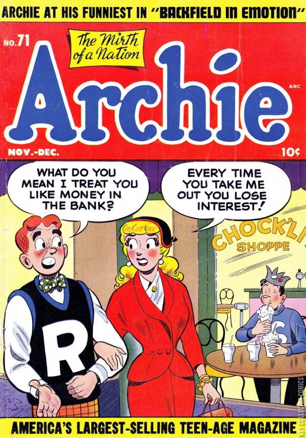 Key Archie Comics Archie Comics #71 Published November 1954 | Key Collect