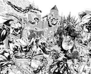 Variant Cover for Godzilla Destroys the Marvel Universe #1