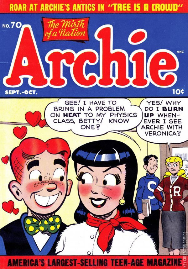 Archie Cc Archie Comics #70 Published September 1954 | Key Collec