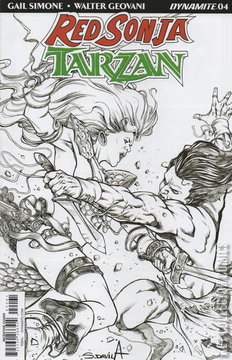 Variant Cover for Red Sonja / Tarzan #4