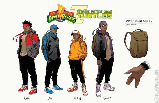 Variant Cover for Mighty Morphin Power Rangers / Teenage Mutant Ninja Turtles #5