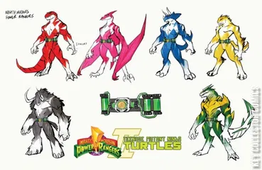 Variant Cover for Mighty Morphin Power Rangers / Teenage Mutant Ninja Turtles #5
