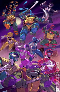 Variant Cover for Mighty Morphin Power Rangers / Teenage Mutant Ninja Turtles Black & White Edition #1