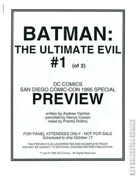 Variant Cover for Batman: The Ultimate Evil #1