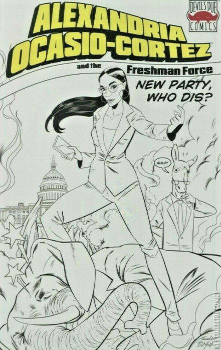 Variant Cover for Alexandria Ocasio-Cortez and the  Freshman Force: Who Dis #1