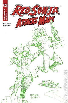 Variant Cover for Red Sonja Attacks Mars #3