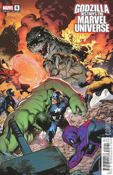 Variant Cover for Godzilla Destroys the Marvel Universe #5