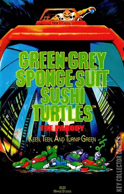 Green-Grey Sponge-Suit Sushi Turtles