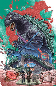 Variant Cover for Godzilla vs America: Portland