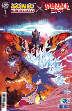 Variant Cover for Sonic the Hedgehog x Godzilla #1