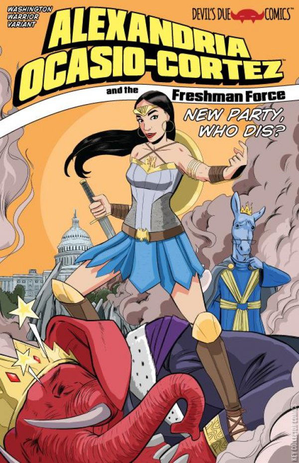 Variant Cover for Alexandria Ocasio-Cortez and the  Freshman Force: Who Dis #1