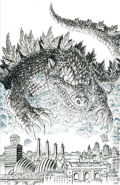 Variant Cover for Godzilla vs America: Kansas City